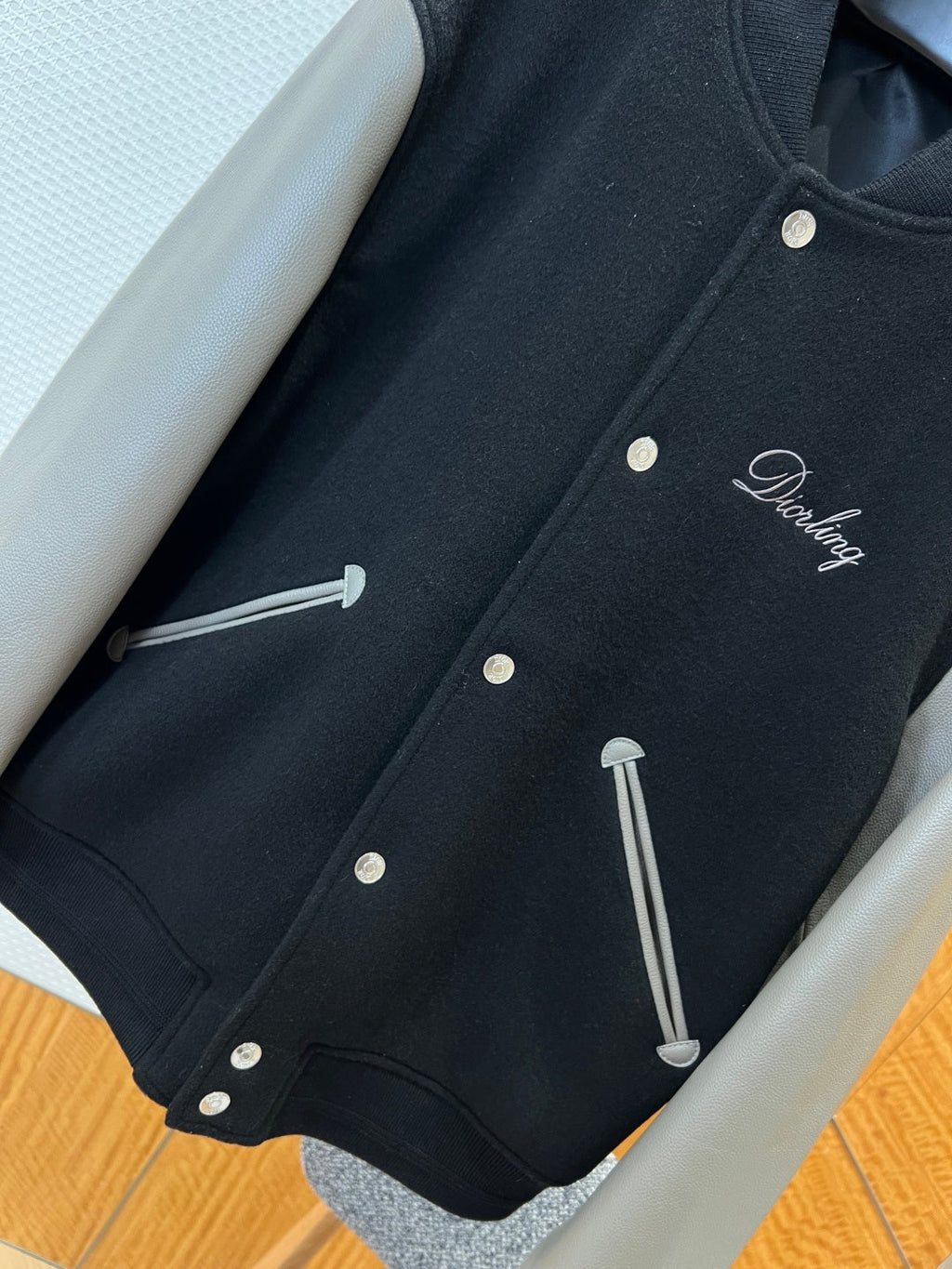 DIOR Patchwork Leather Baseball Jacket