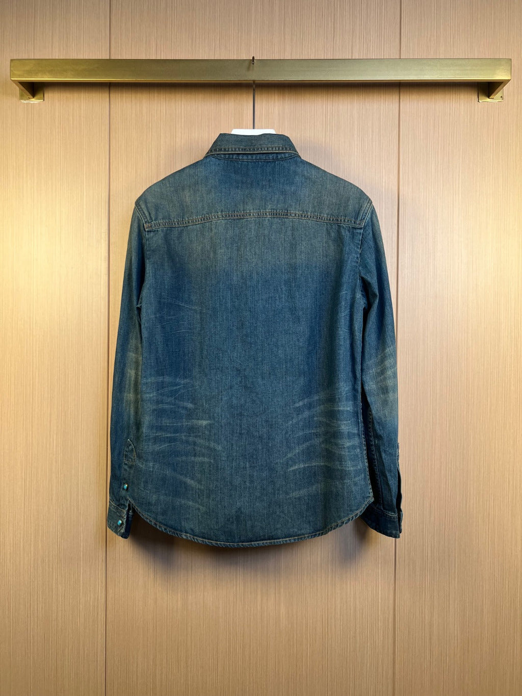 LV Long-sleeved Studded Denim Shirt