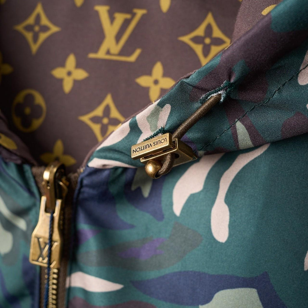 LV/Louis Vuitton Camouflage Monogram Logo Reversible Jacket