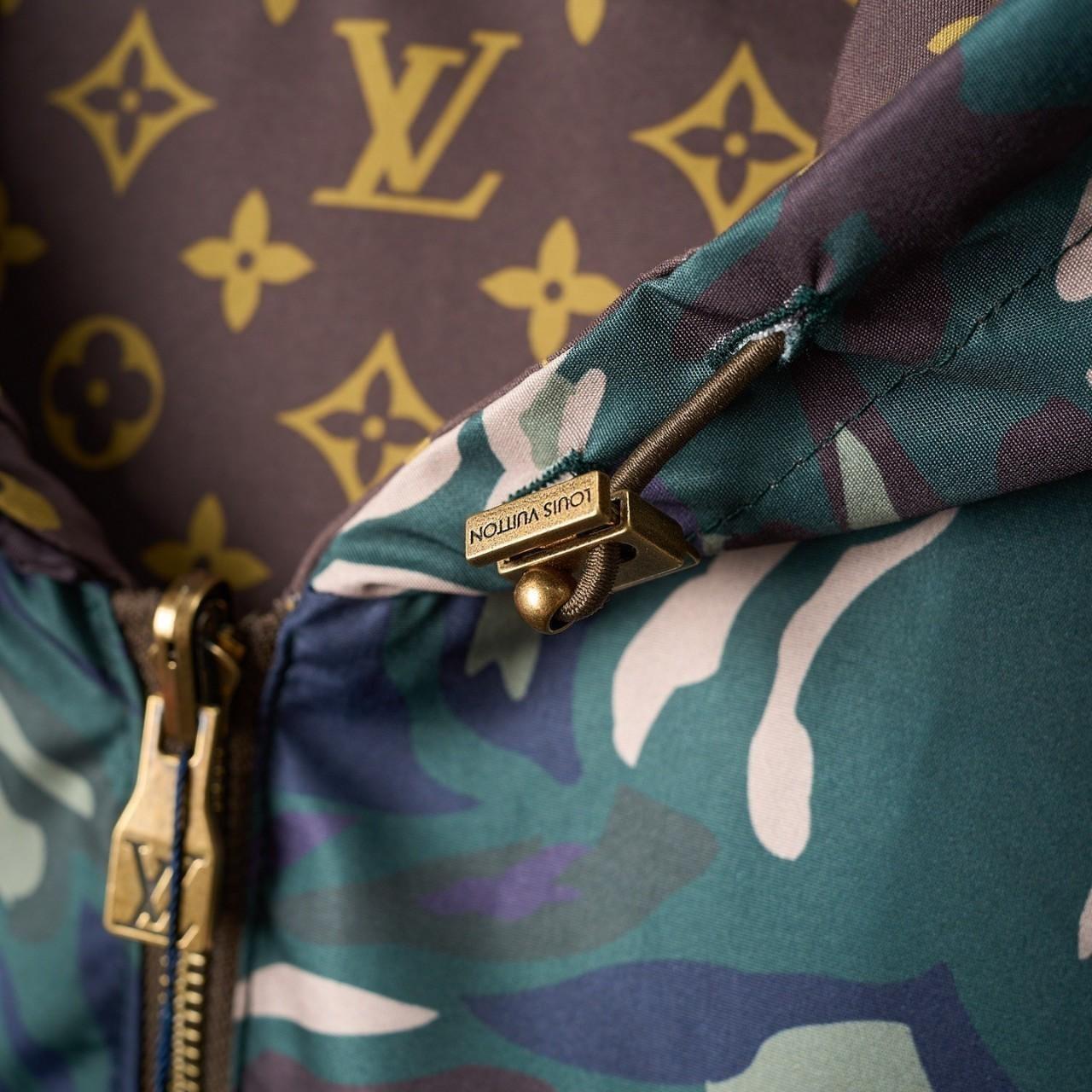 LV/Louis Vuitton Camouflage Monogram Logo Reversible Jacket