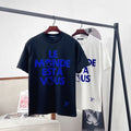 LV Earth flocked Print- Sleeve T-Shirt