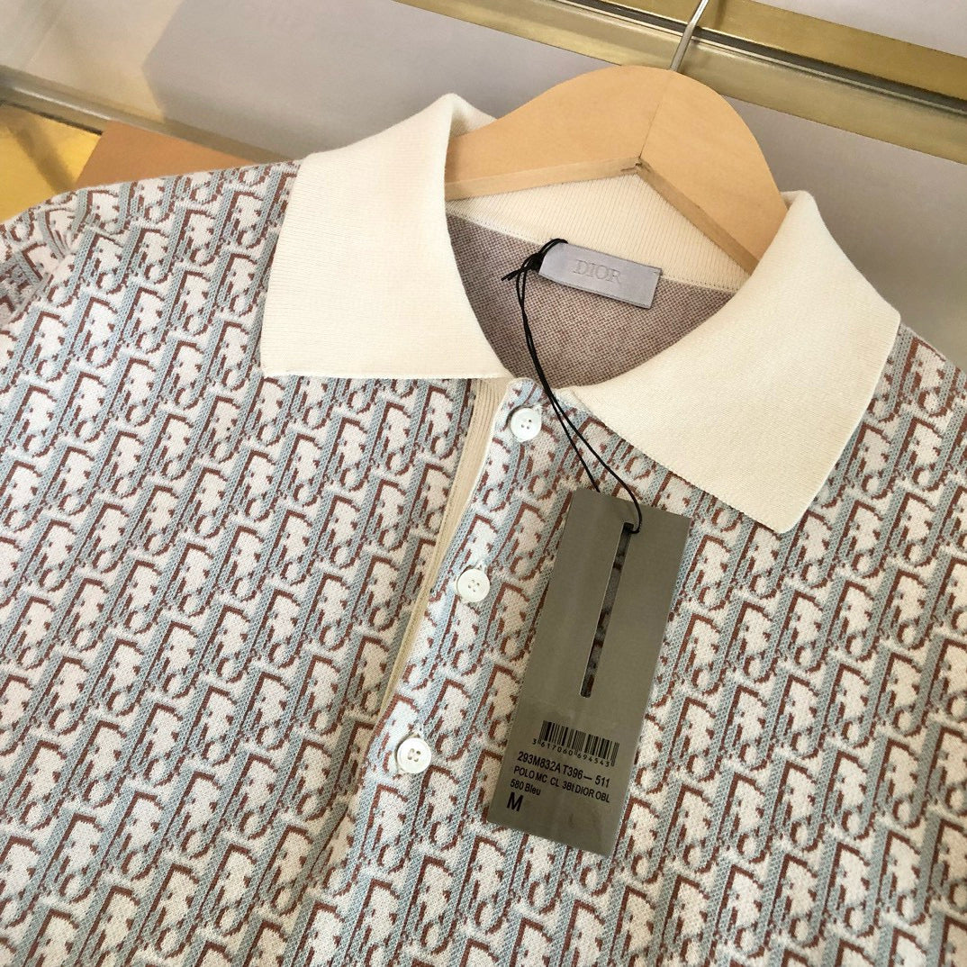 Dior Oblique Knit Polo Shirt