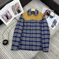 Miu Miu Women's Plaid Suede Wool Jacket