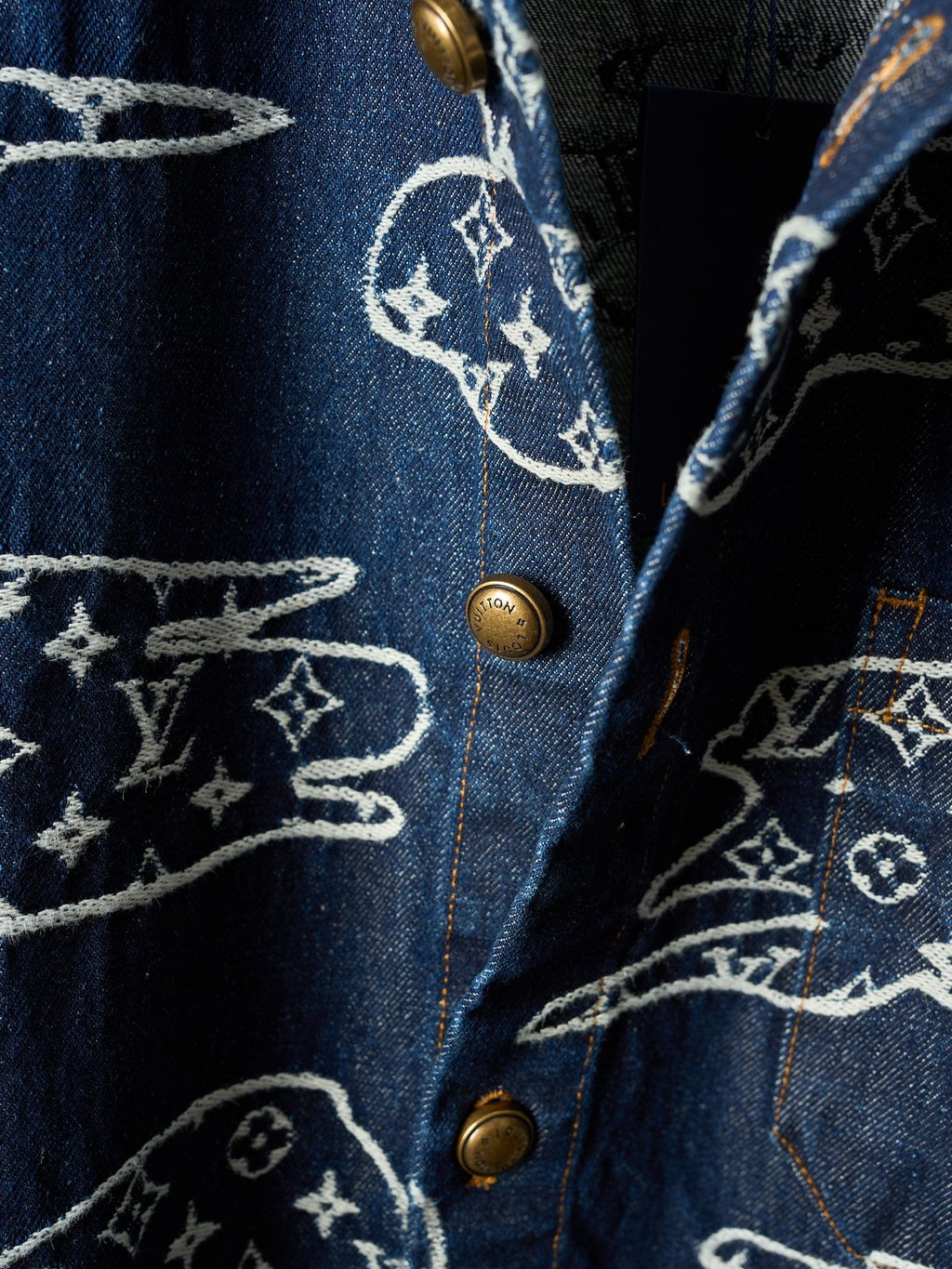 LV Cloud Jacquard Denim short sleeve shirt