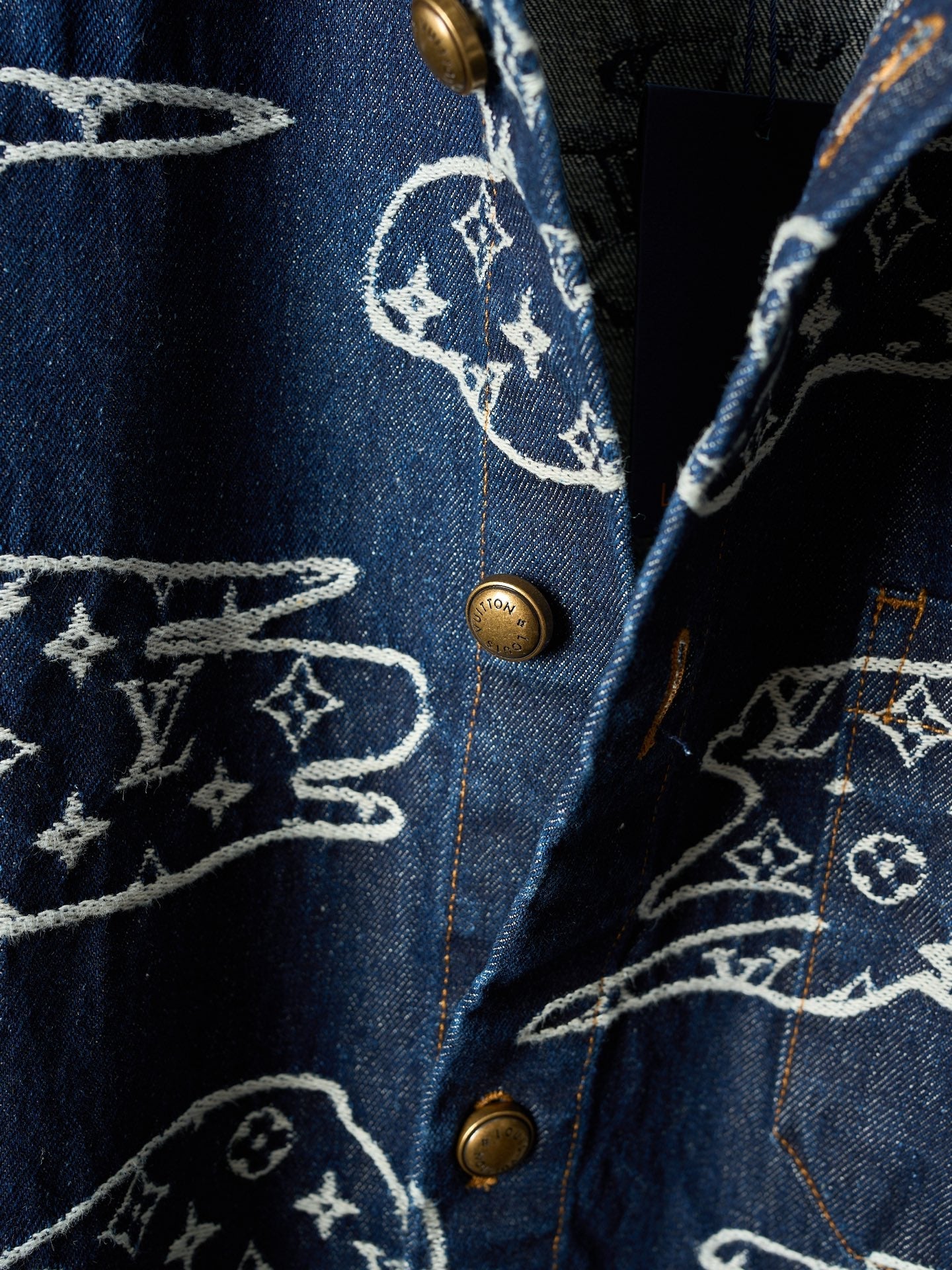 LV Cloud Jacquard Denim short sleeve shirt