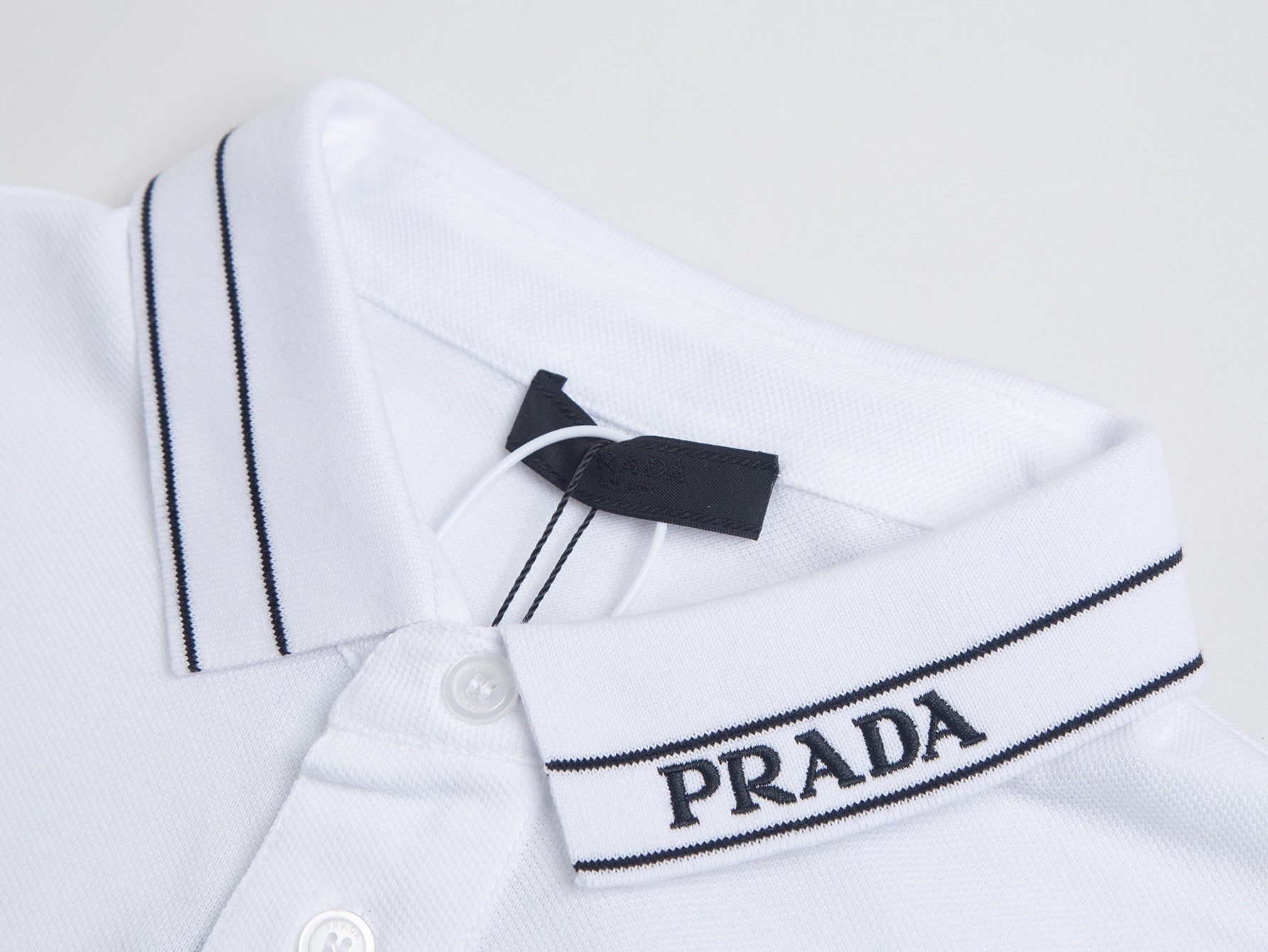 Prada Embroidered Collar Shirt