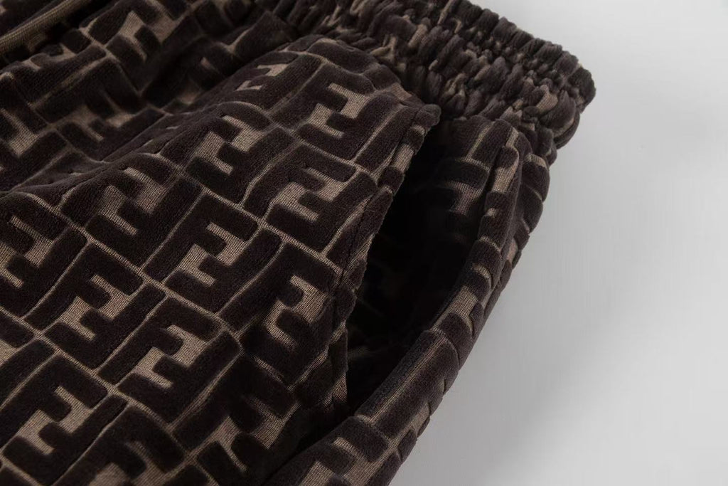Fendi Mongram Jacquard Velvet Shorts
