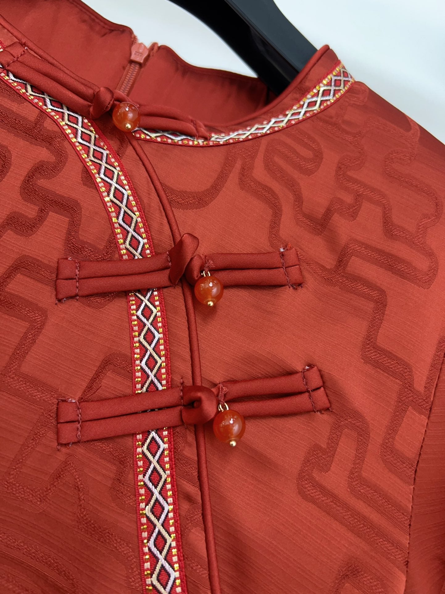 Women's Dior Festive Red Brocade Chinese Style Dress