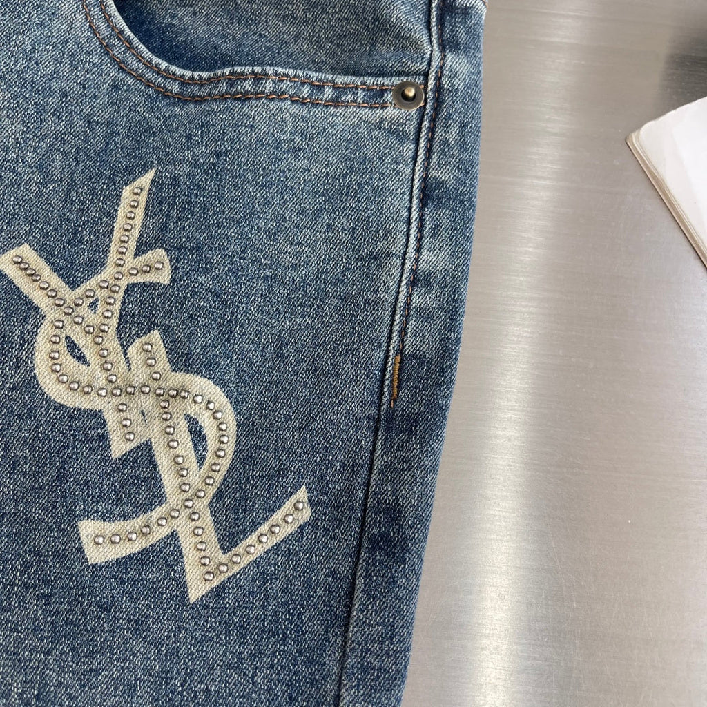 YSL Slim Straight Leg Denim Jeans