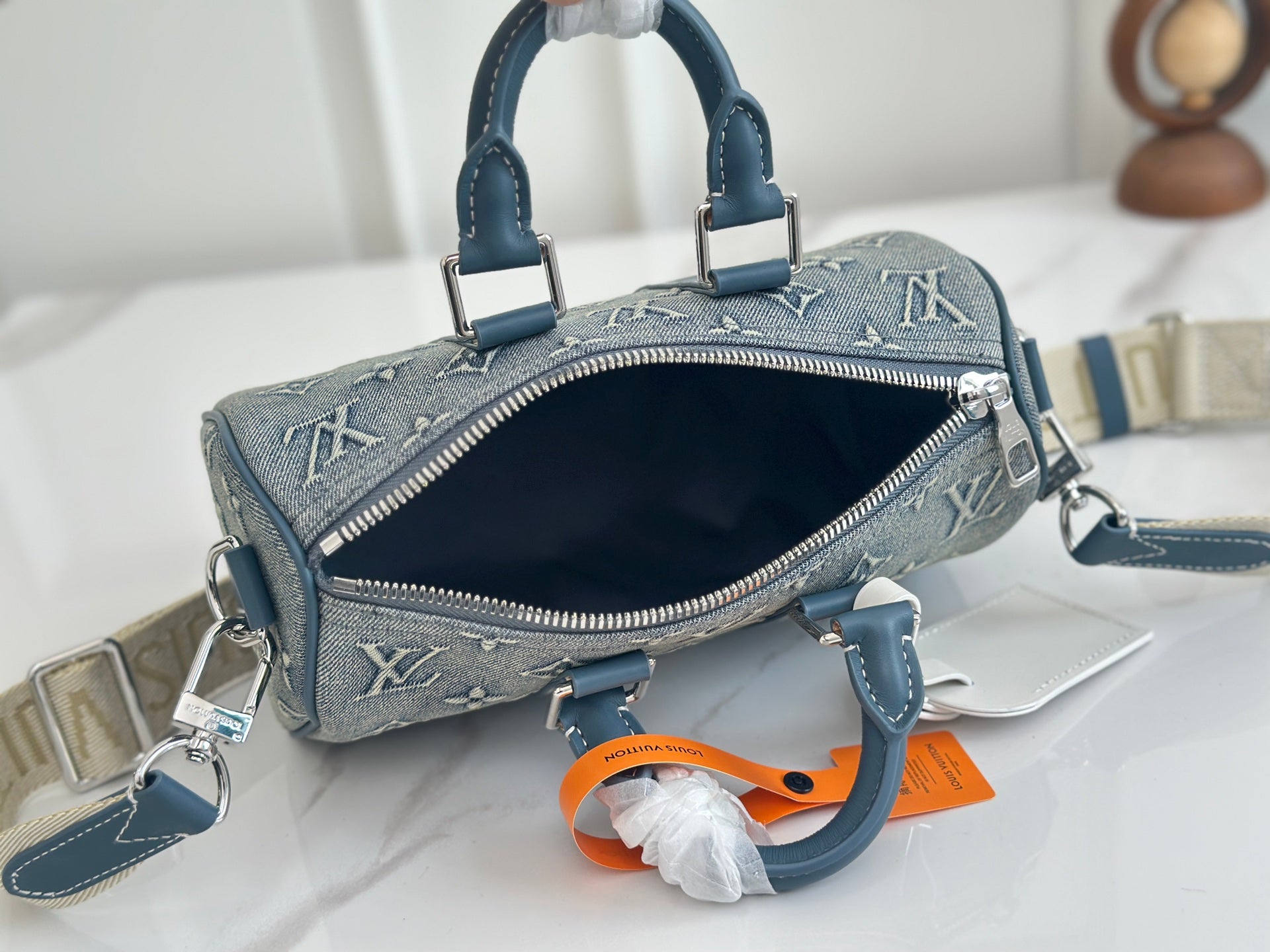 LV 25 Denim Handbag