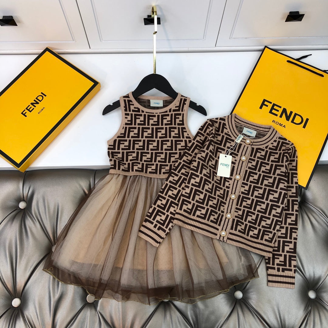 Fendi Cardigan + sleeveless dress