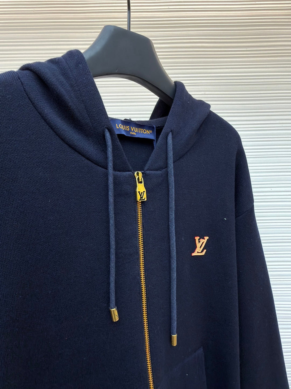 LV Monogram Leather Tag Zip up Hoodie