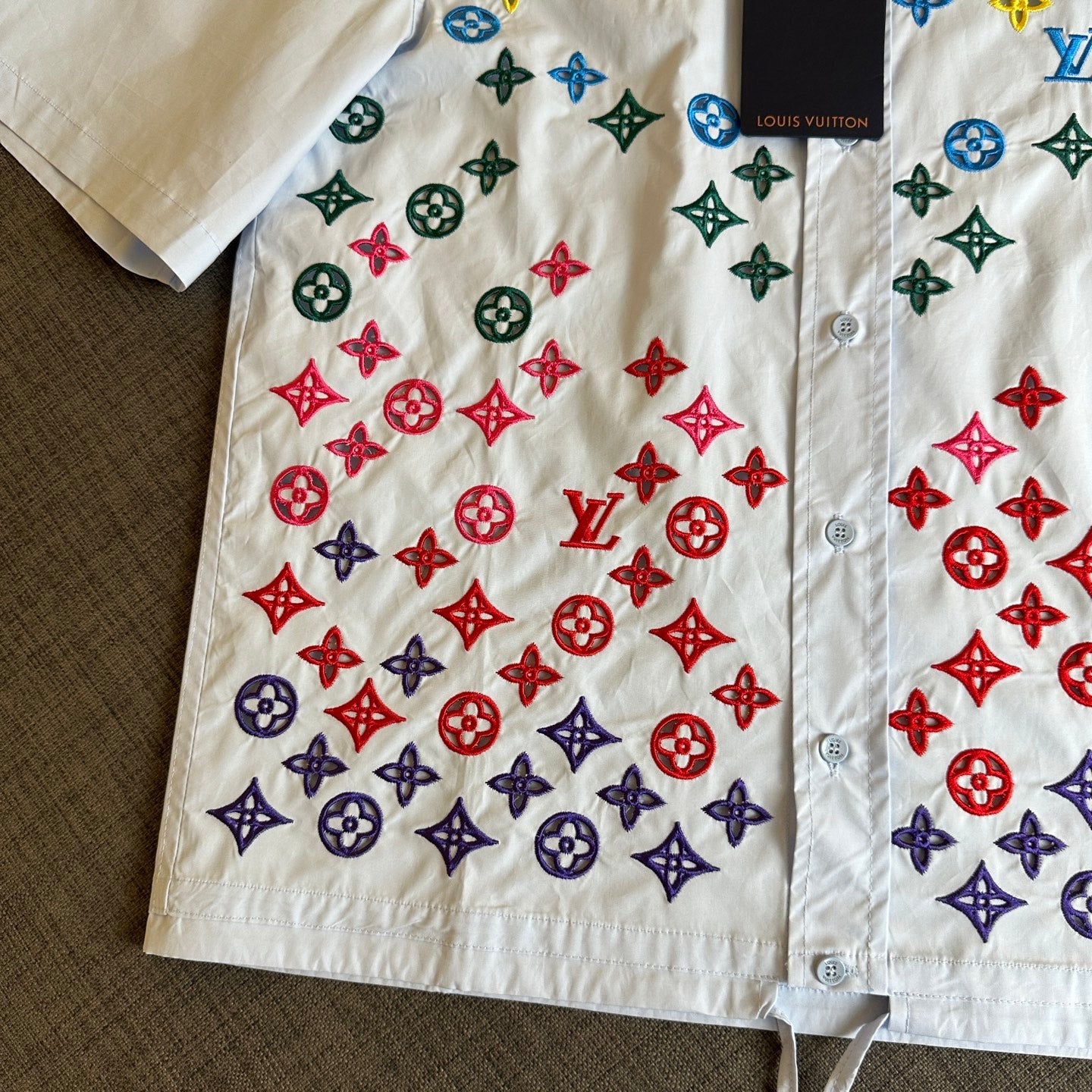 LV Embroidered short Sleeve Shirt