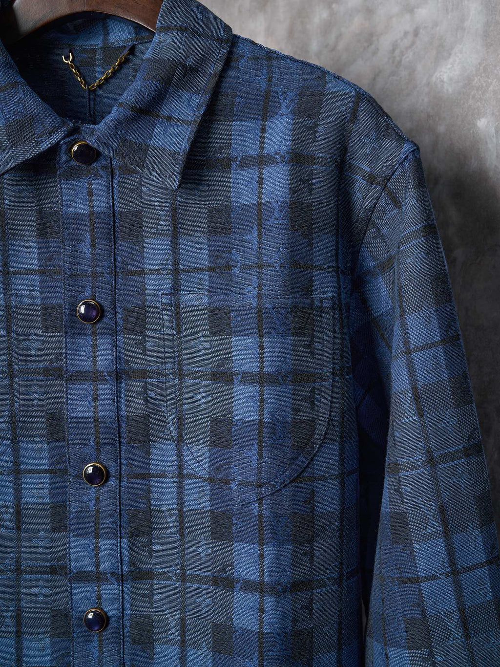 LV Monogram Tartan Denim Overshirt