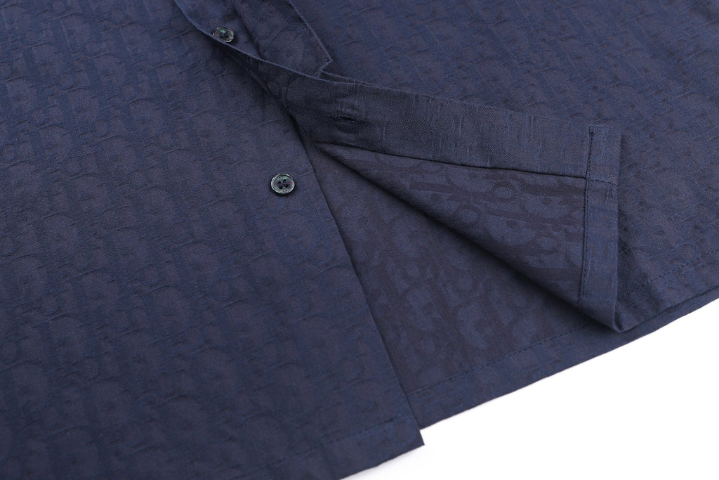 Dior Subtle Pattern & 3D Jacquard Short Sleeve Shirt