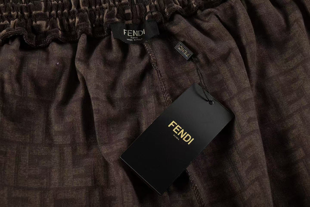 Fendi Mongram Jacquard Velvet Shorts