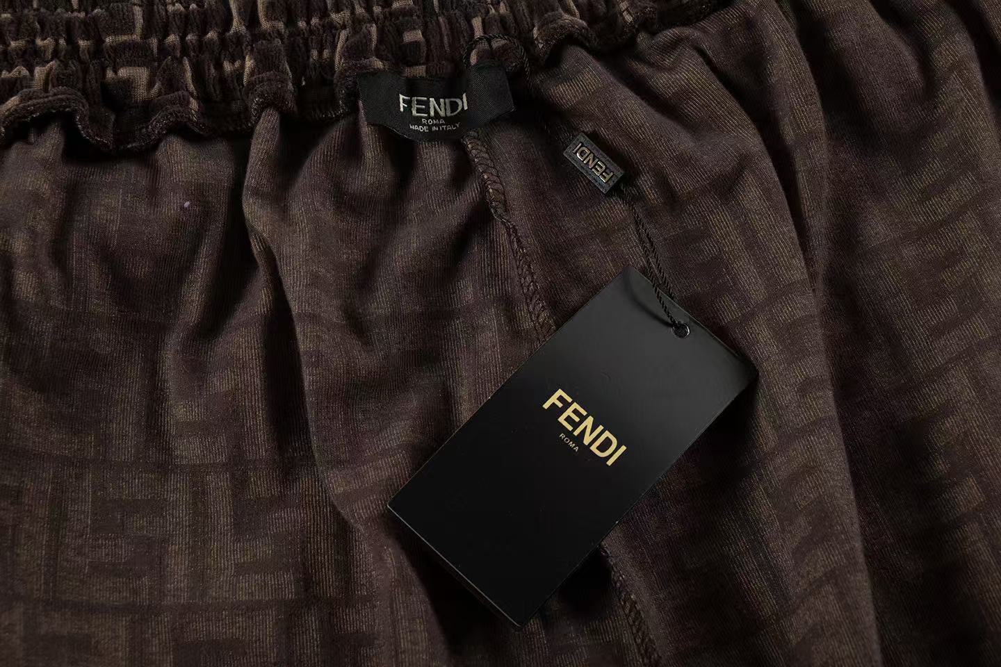 Fendi Mongram Jacquard Velvet Shorts