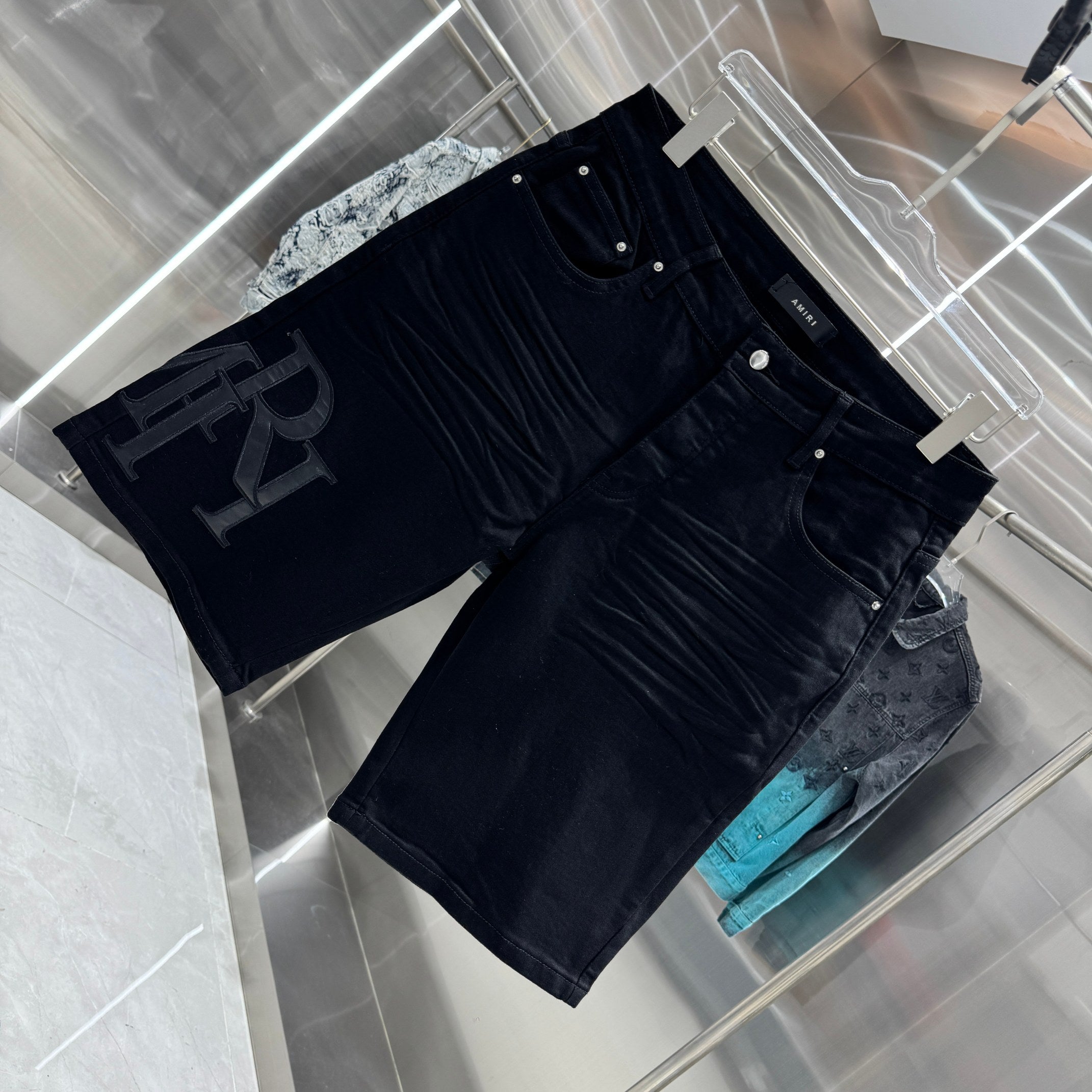 Amiri Letter Embroidered Denim Shirts