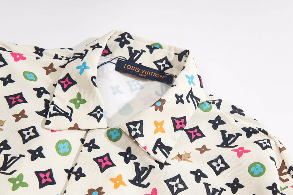 LV Print Mulberry Silk Shirt