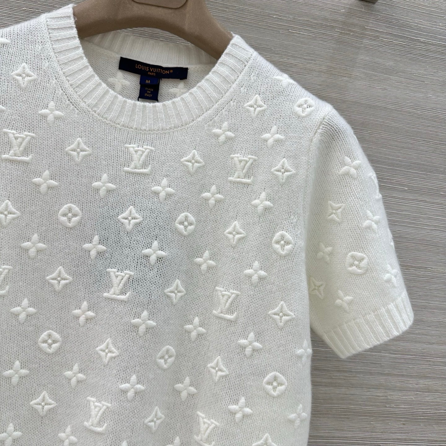LV 3D MONOGRAM embroidered knit short-sleeved Shirt