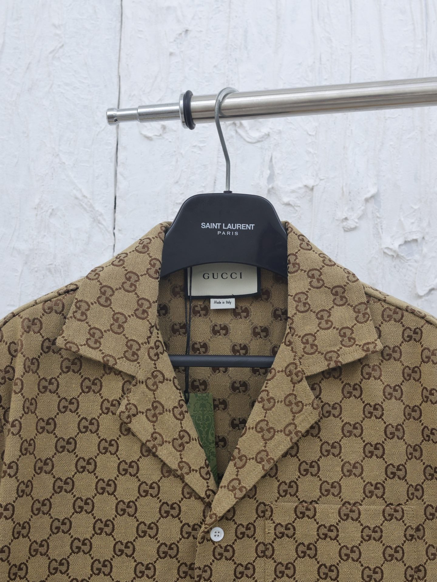 GG Autumn New Double G Jacquard Short-Sleeve Shirt