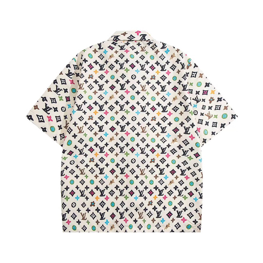 LV Print Mulberry Silk Shirt