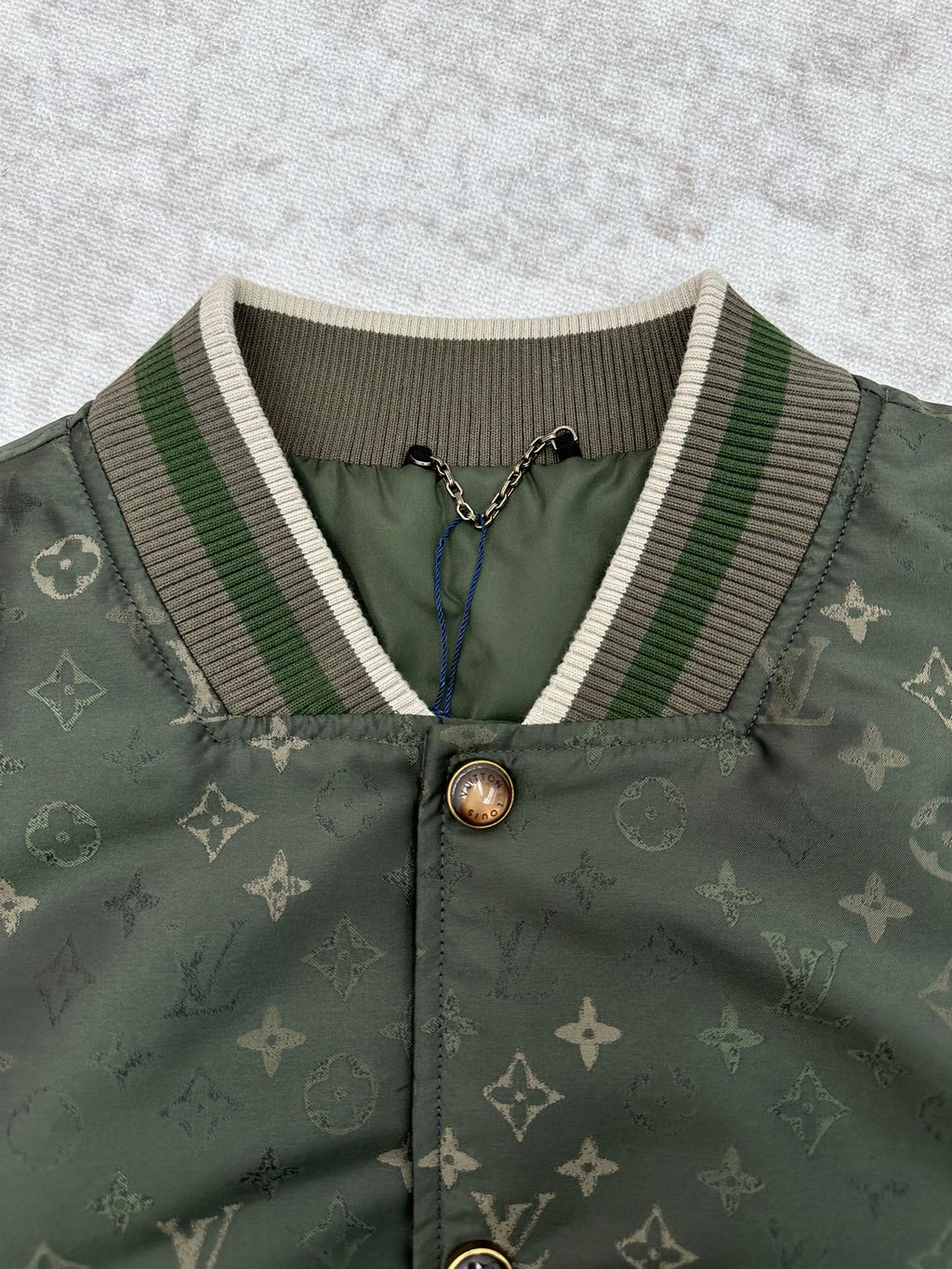LV Monogram all-over camouflage cotton bomber jacket
