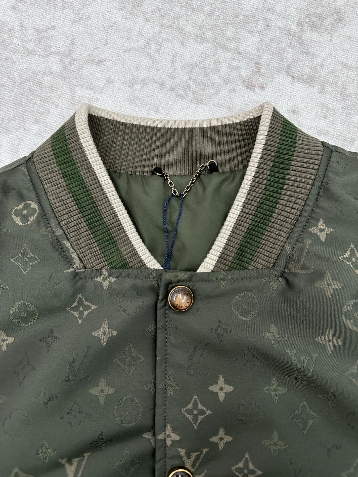 LV Monogram all-over camouflage cotton bomber jacket