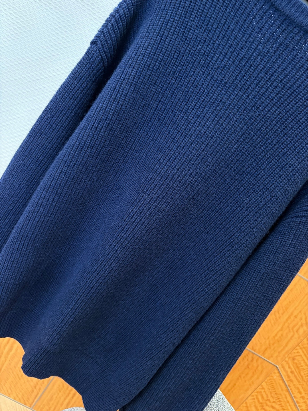 Celine Embroidery Waffle Knit Sweater