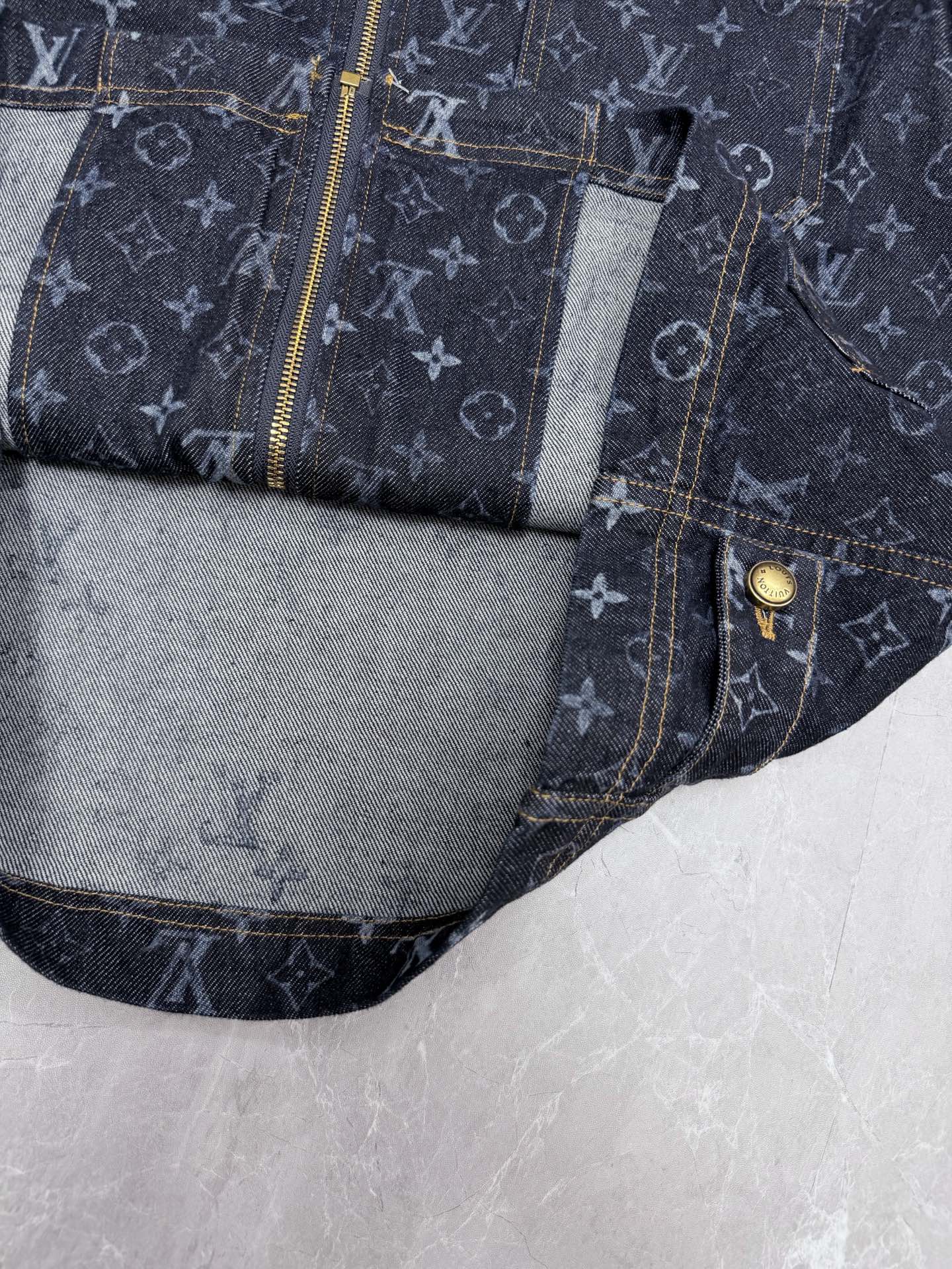 LV Monogram Lapel Zip Up Jacket