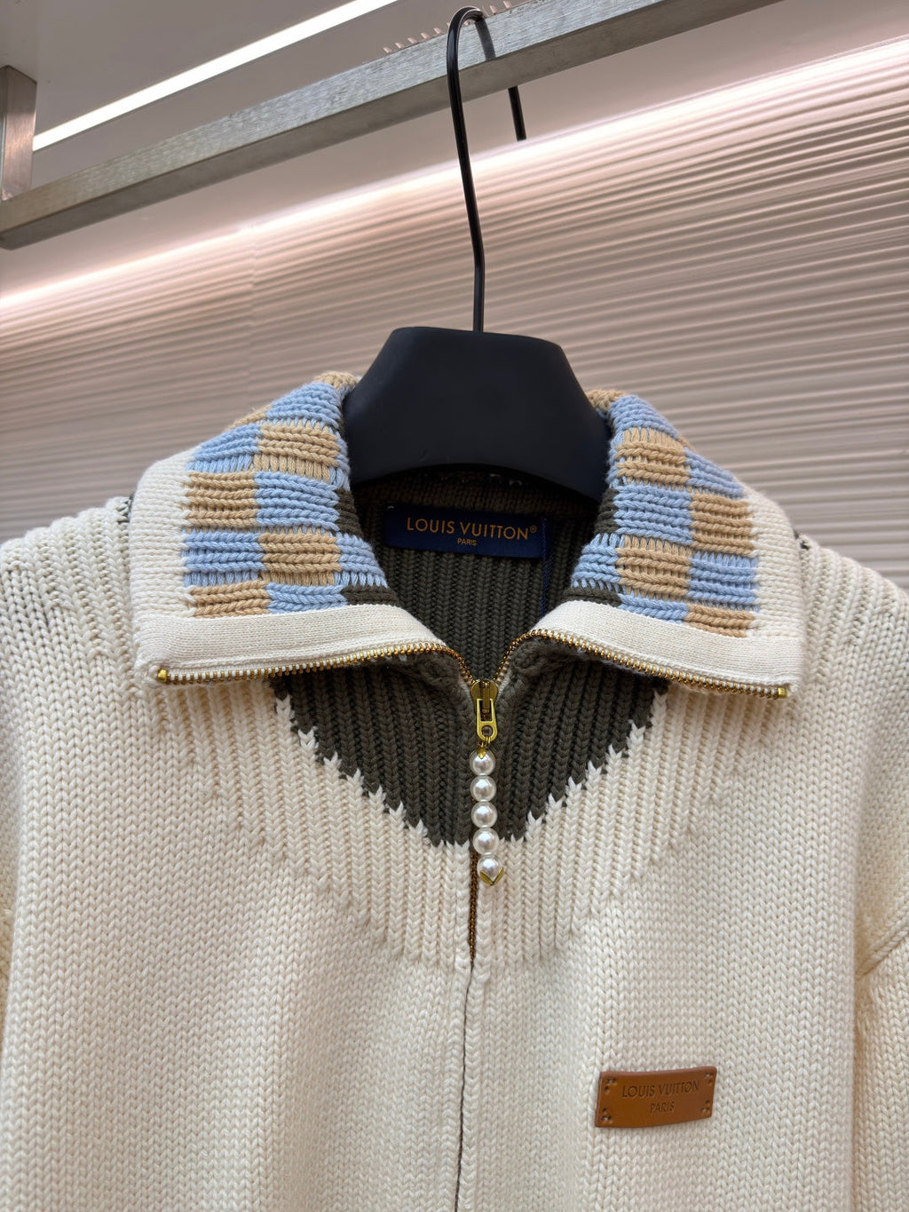 LV Knit Zip-Up Sweater