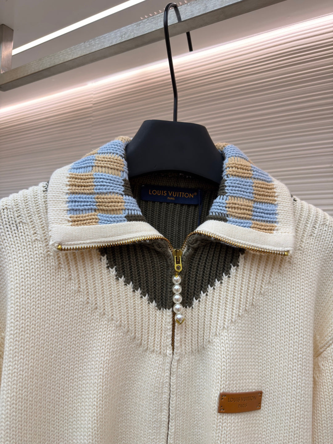LV Knit Zip-Up Sweater
