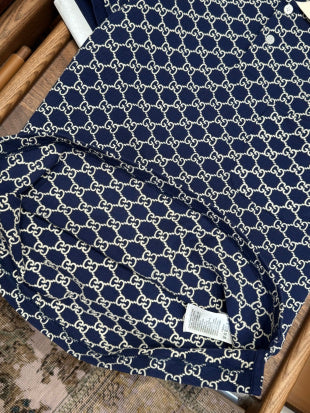 Gucci Vintage Jacquard Stretch Cotton Shirt