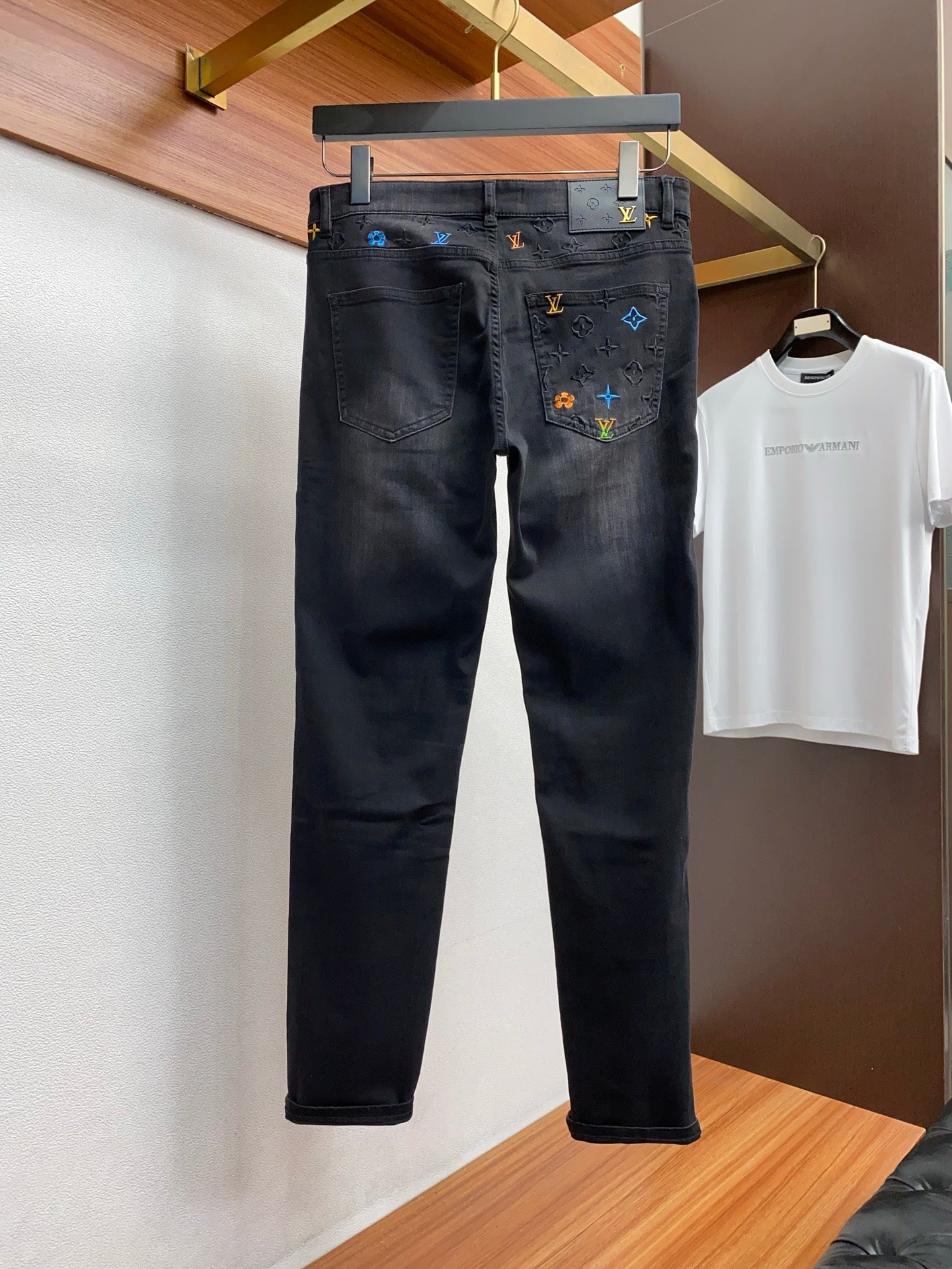 LV Slim Fit Straight-Leg Jeans