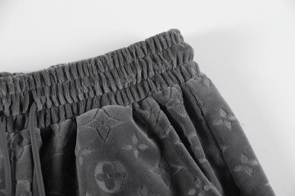LV Monogram jacquard velvet shorts