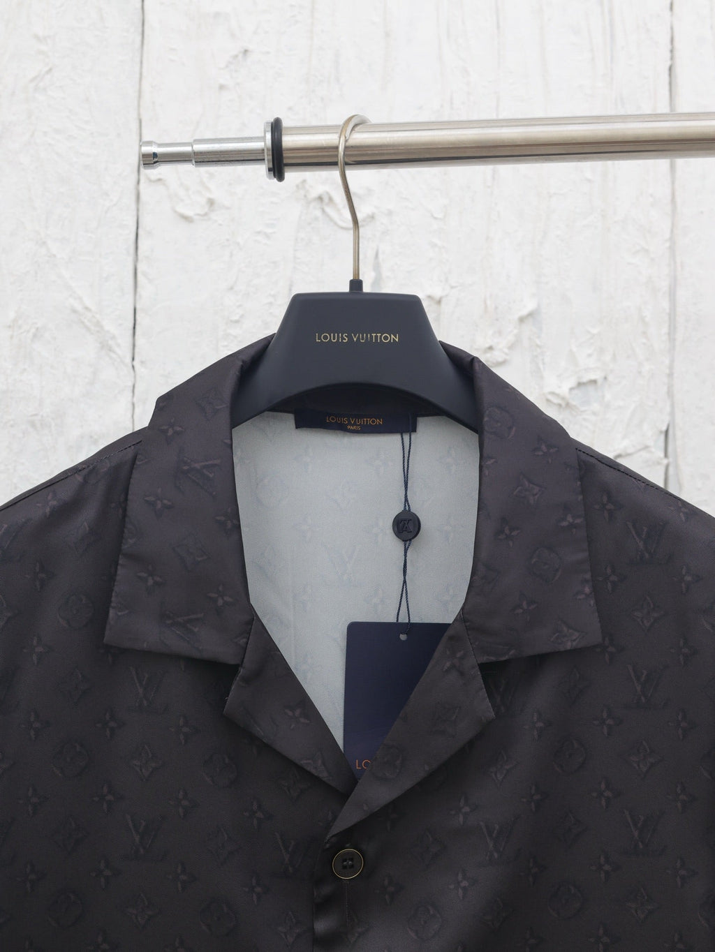 LV Jacquard Collar Short-Sleeve Shirt