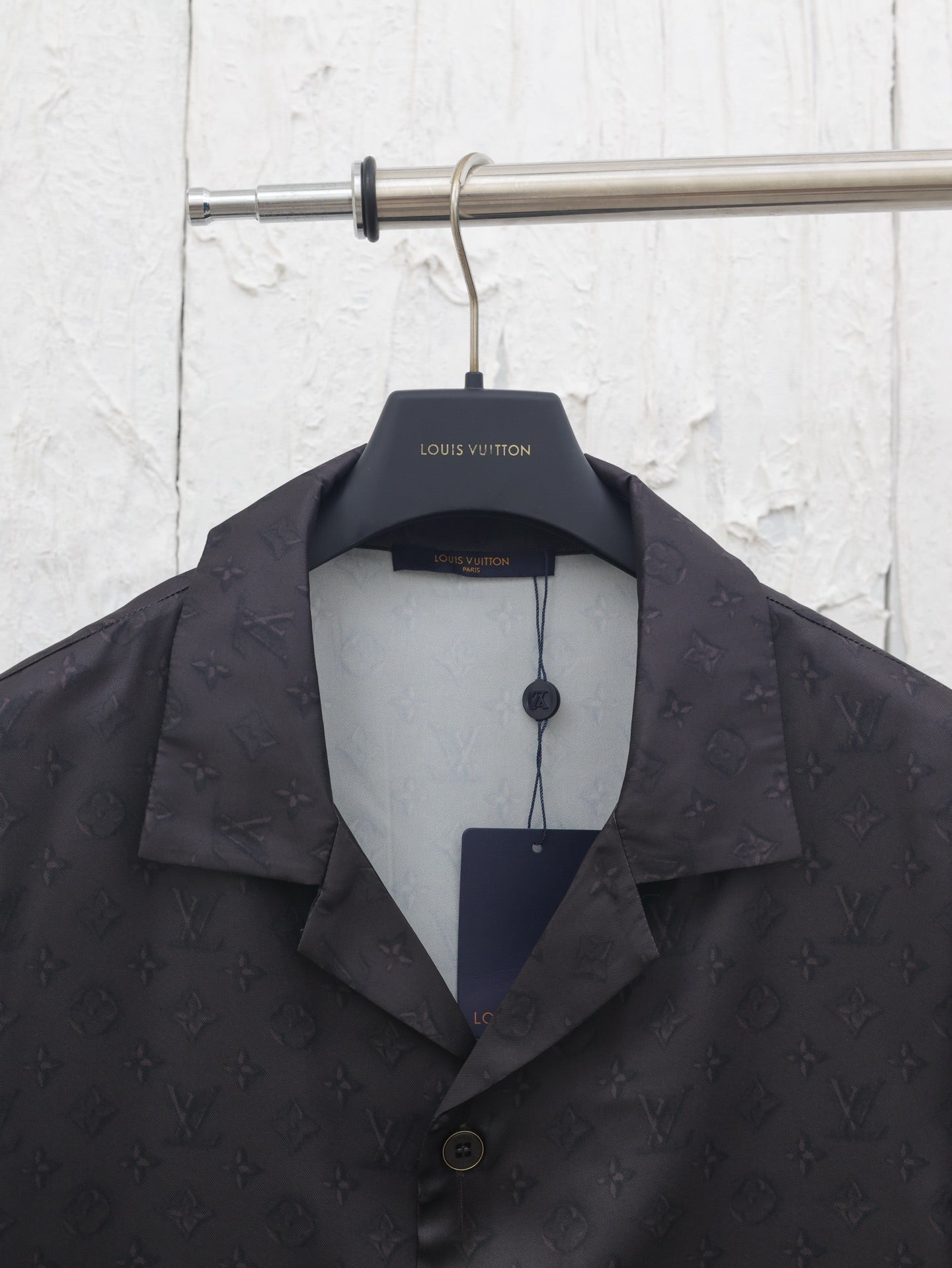 LV Jacquard Collar Short-Sleeve Shirt