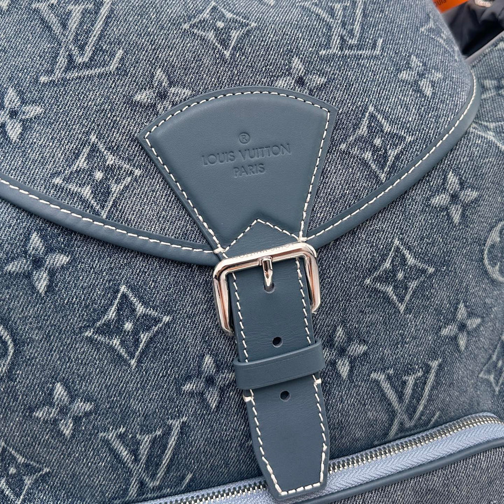 LV Embossed Denim Backpack