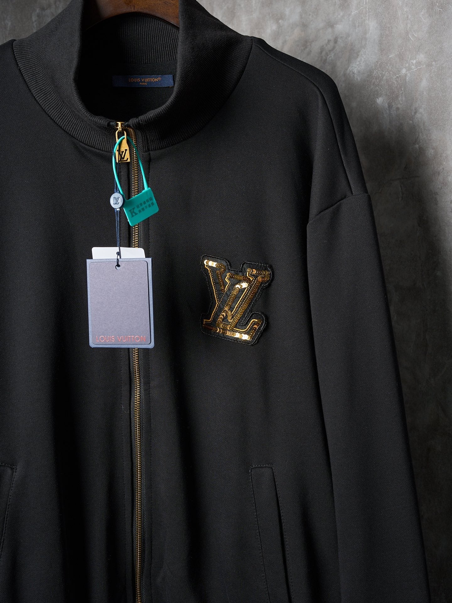 LV sequined embroidered zip up Jacket
