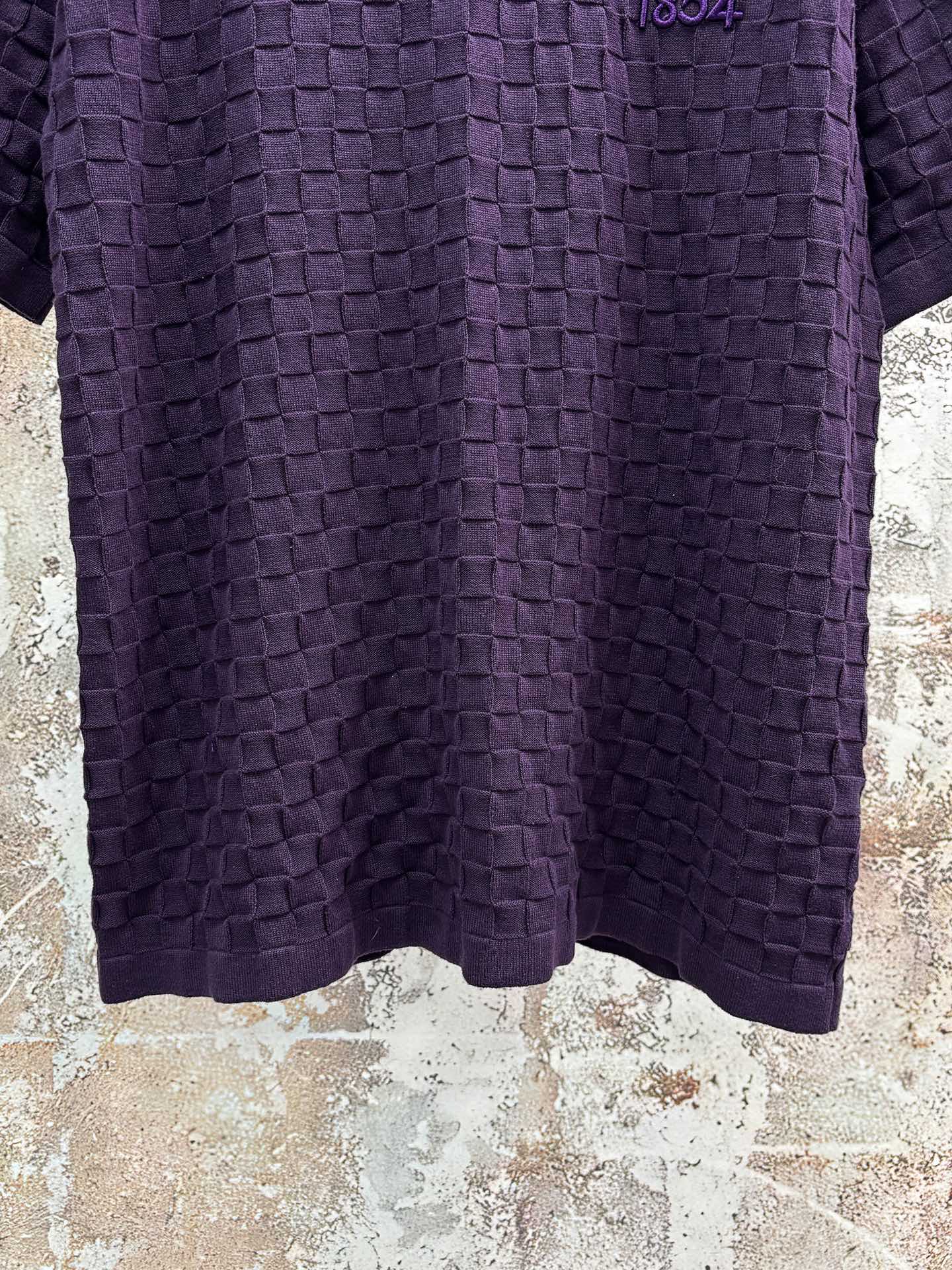 LV Black Jacquard Embroidered T-Shirt