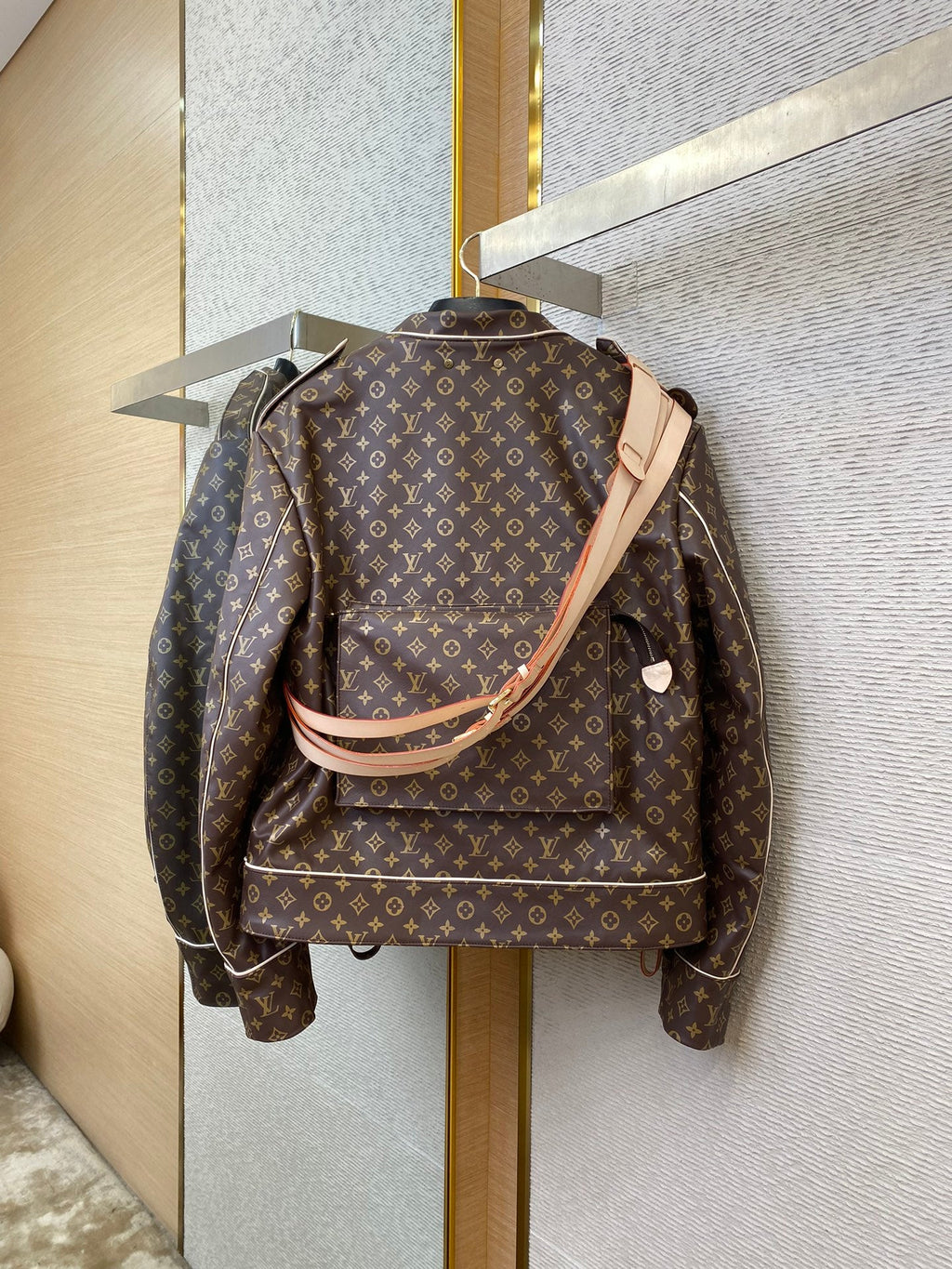 LV detachable Strap Genuine Leather Jacket
