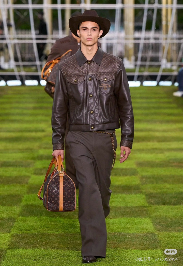 LV RUNWAY DOWN LEATHER JACKET