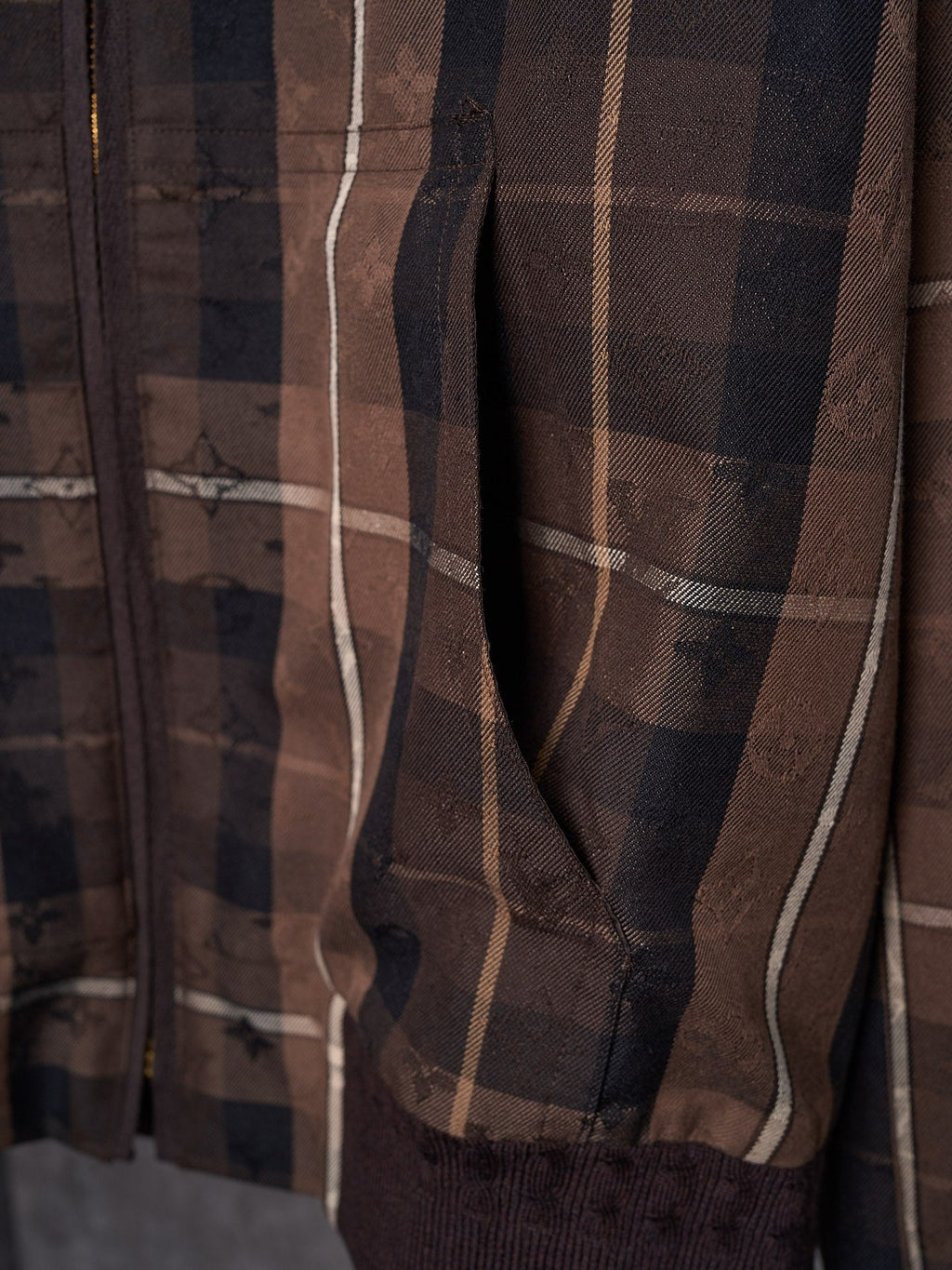 LV Jacquard Letter Applique Belted Hooded Jacket
