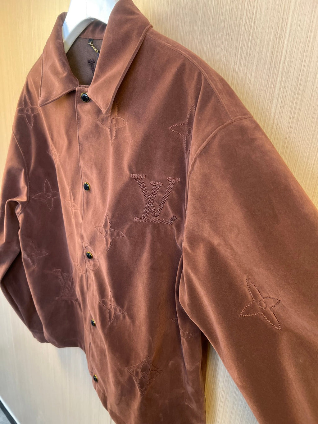 LV French velvet embroidered Monogram Cardigan Shirt