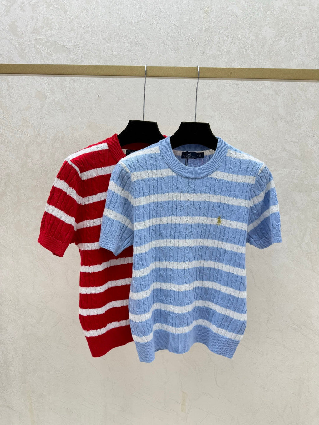 Women's Polo Stripe Knit Shirt