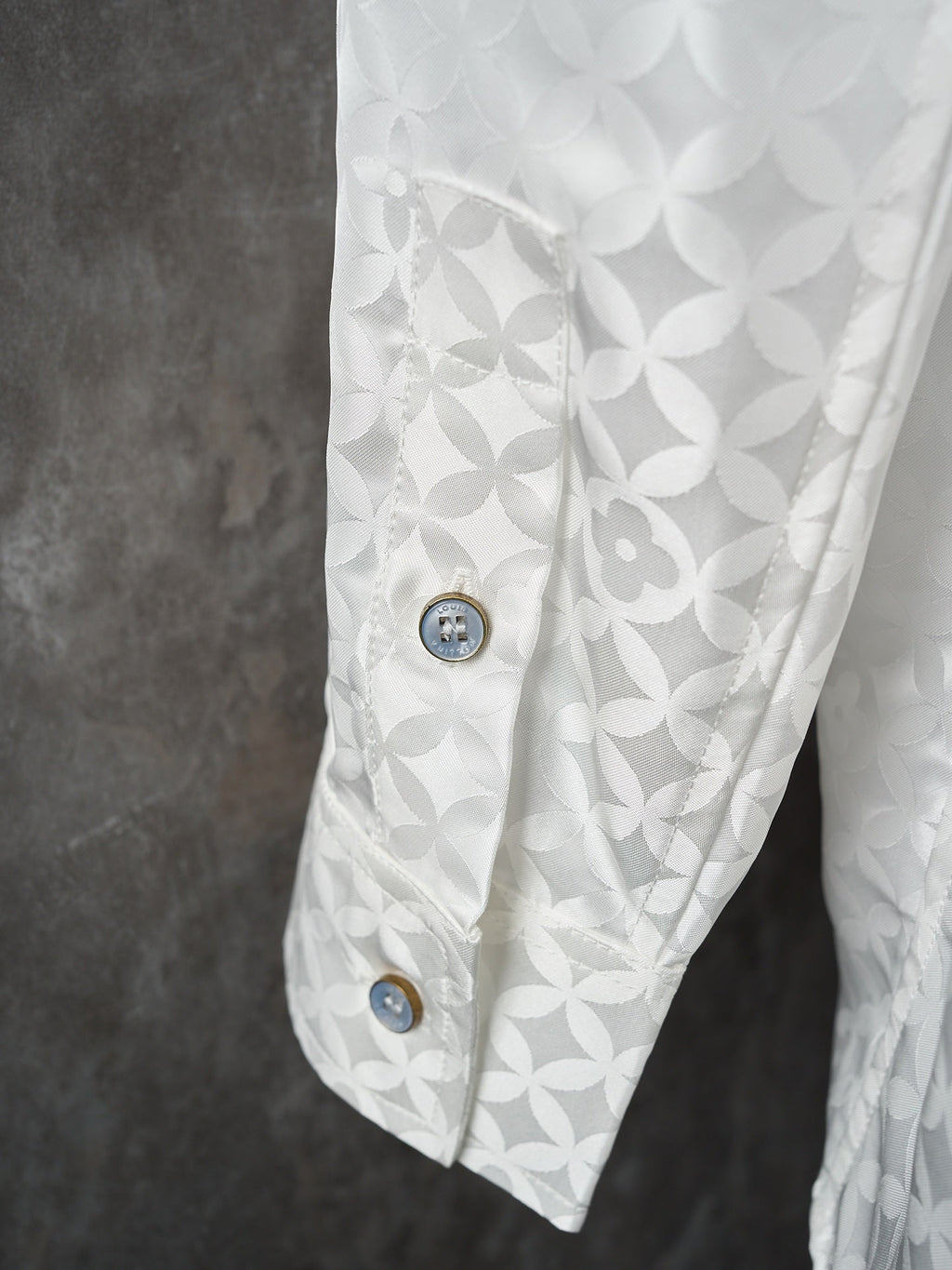 LV Nigo Collaboration Series Four-Leaf Clover Jacquard Kimono-Style Long-Sleeved Shirt