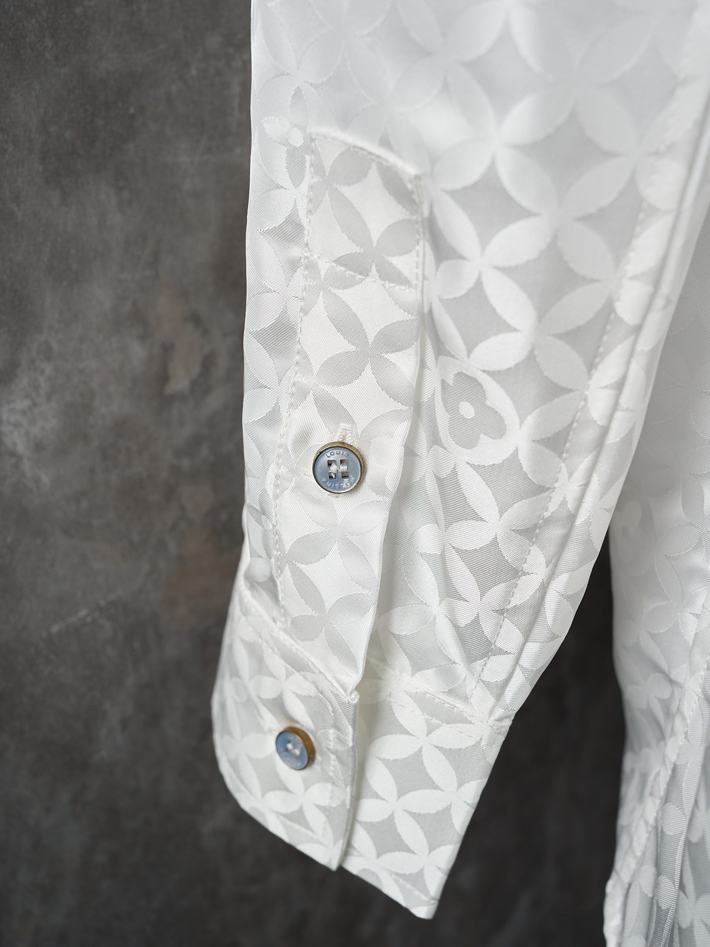 LV Nigo Collaboration Series Four-Leaf Clover Jacquard Kimono-Style Long-Sleeved Shirt