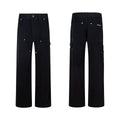 CH Logging Patchwork Leather Washed Jeans