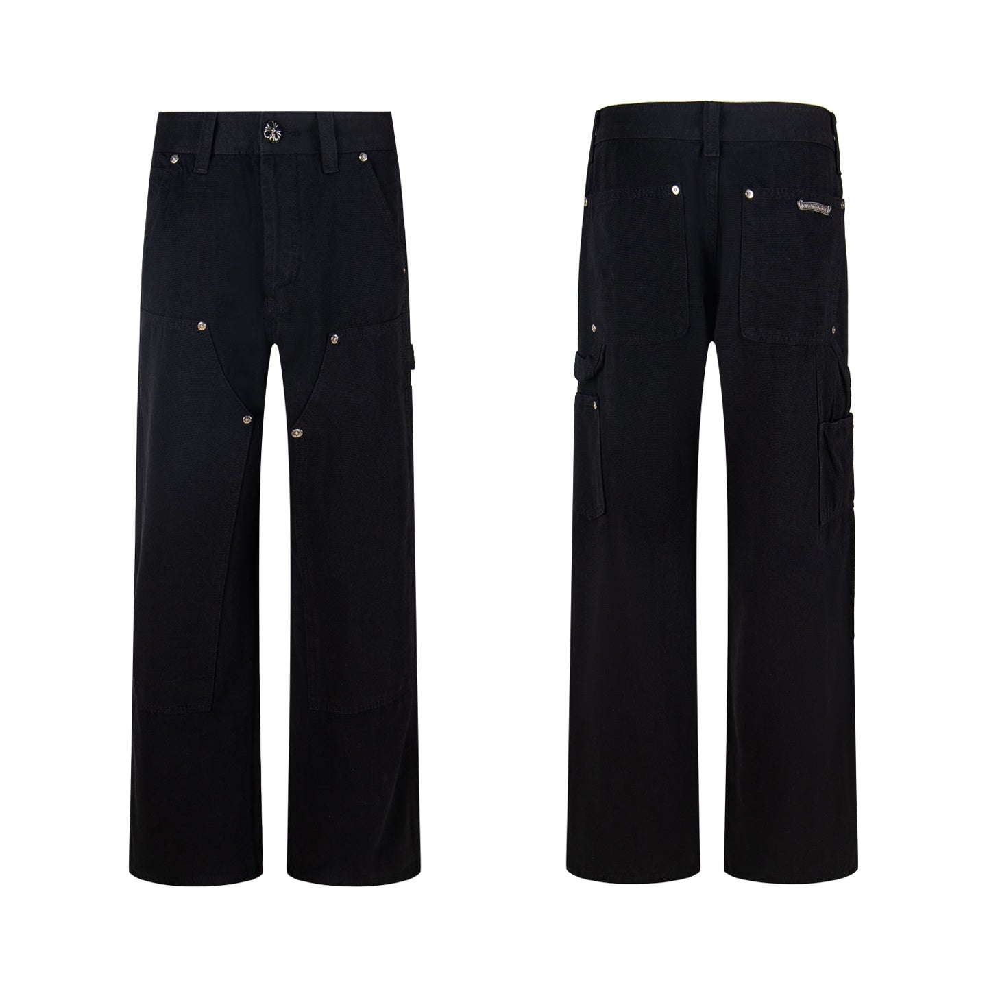 CH Logging Patchwork Leather Washed Jeans