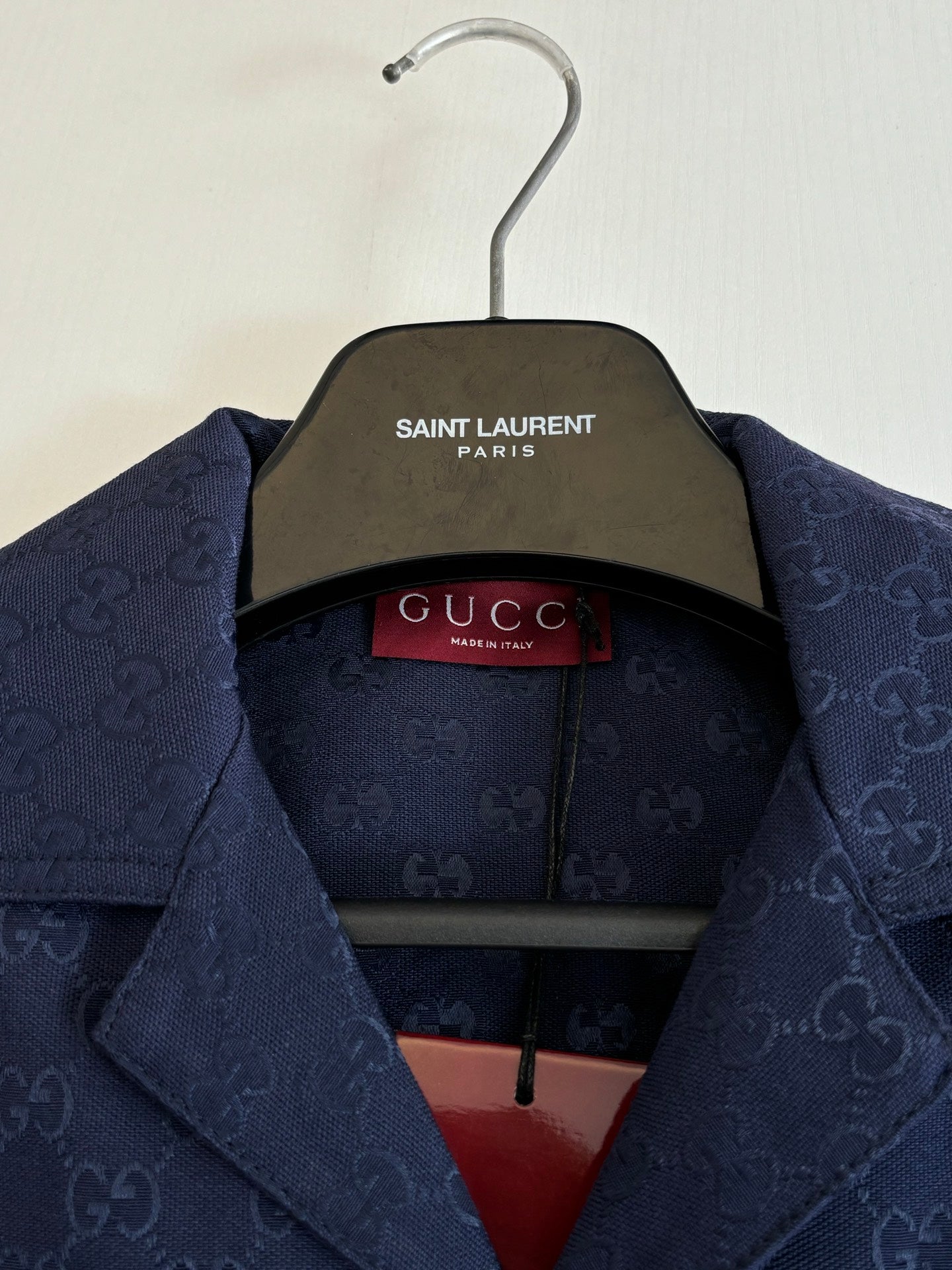 Gucci Double G All-over Jacquard Suit Short-Sleeve Shirt